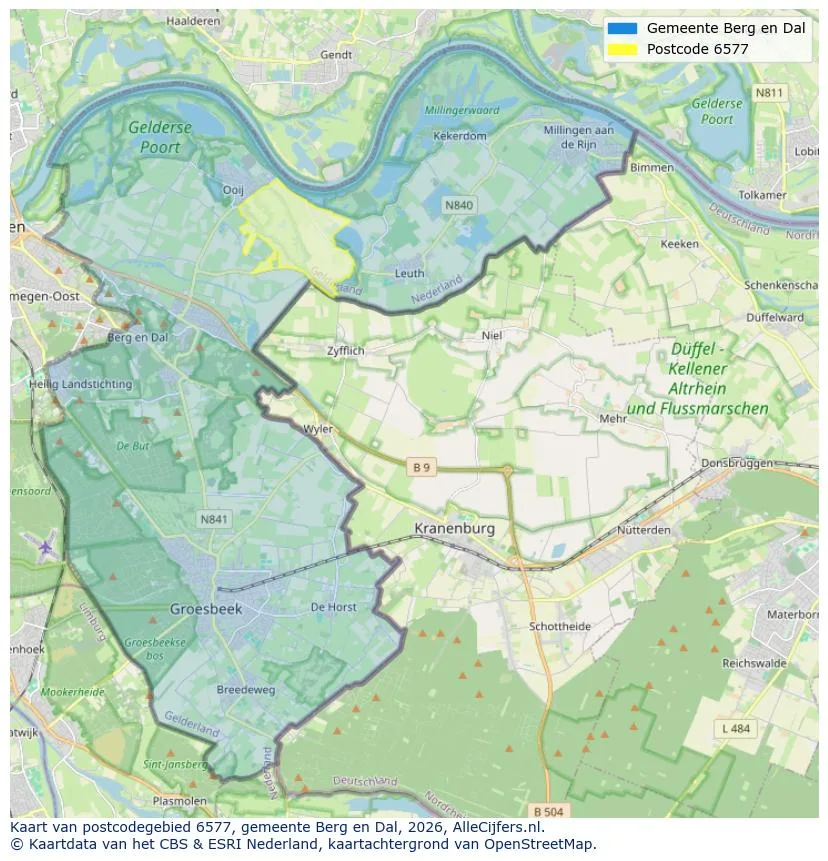 Mapa de códigos postales para 6577