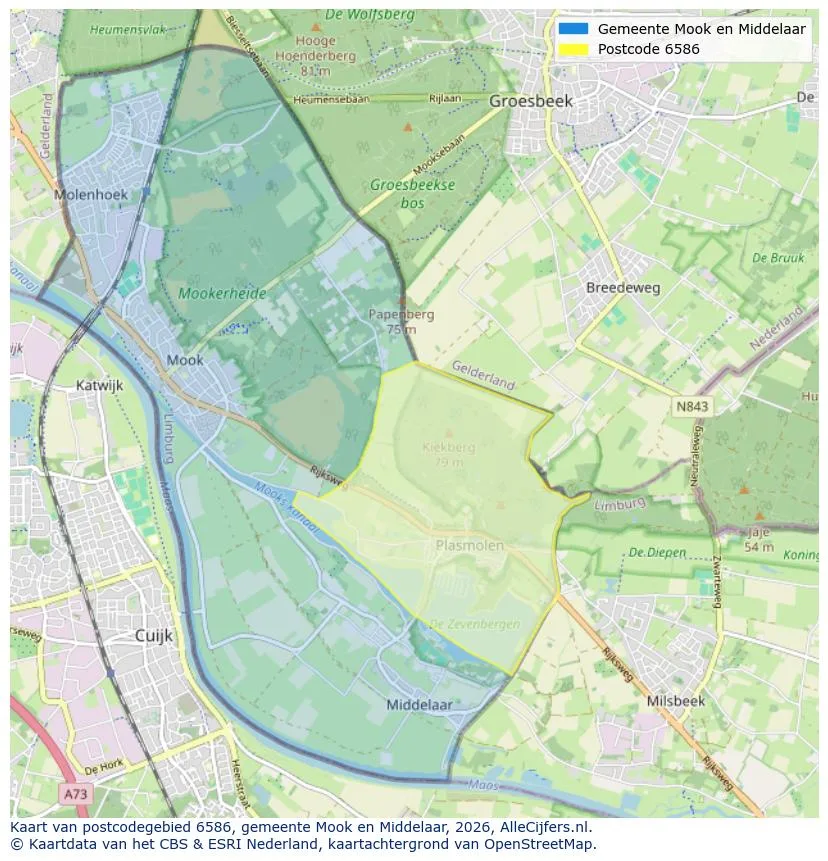 Mapa de códigos postales para 6586