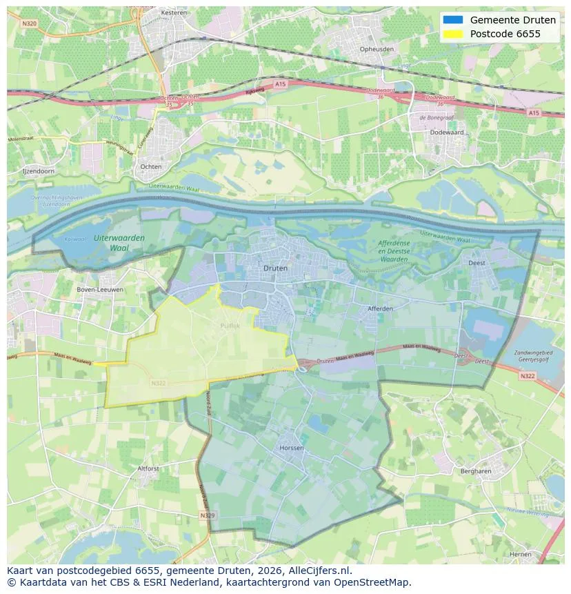 Mapa de códigos postales para 6655
