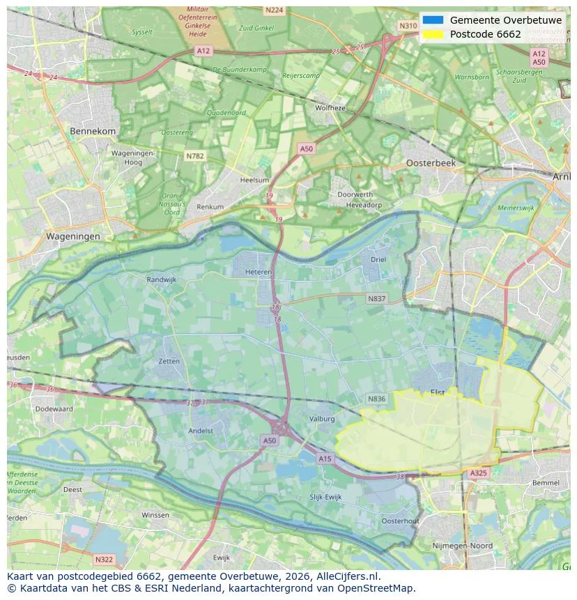 Mapa de códigos postales para 6662