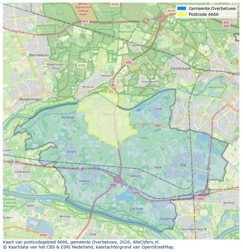 Mapa de códigos postales para 6666