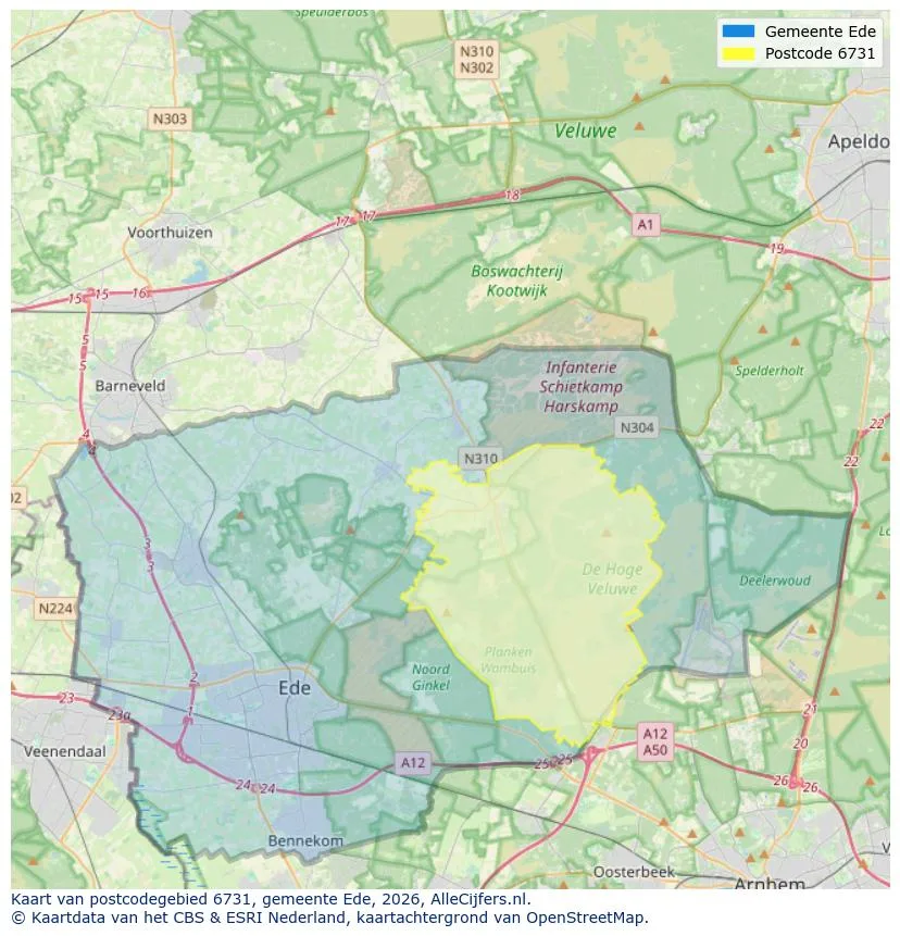 Postcodekaart voor 6731