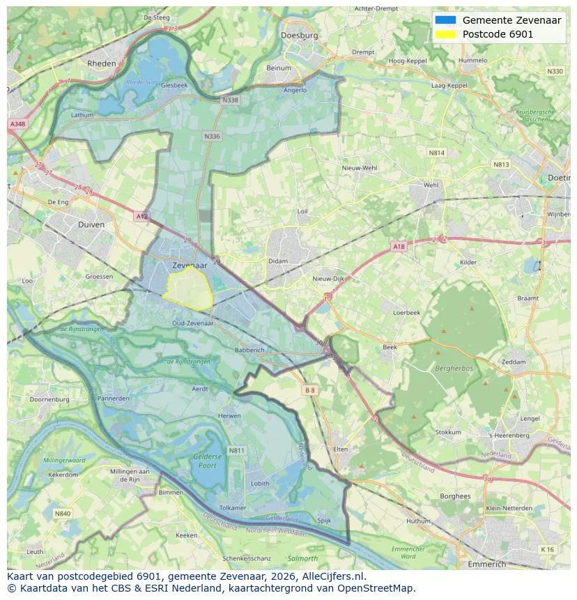 Mapa de códigos postales para 6901