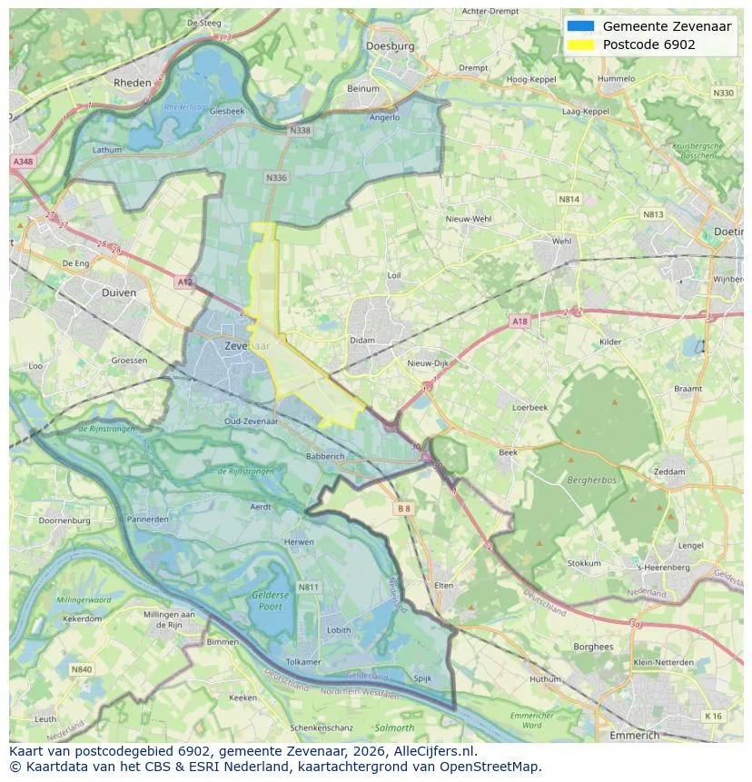 Mapa de códigos postales para 6902