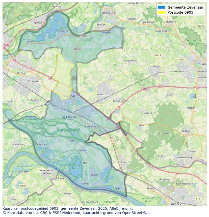 Mapa de códigos postales para 6903