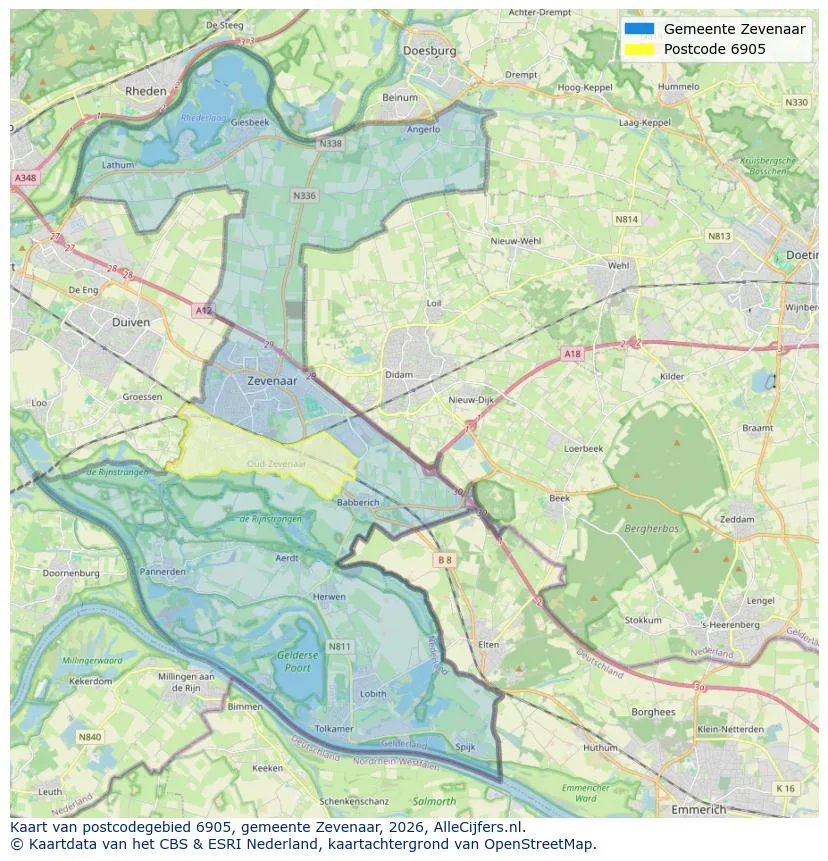Postcodekaart voor 6905