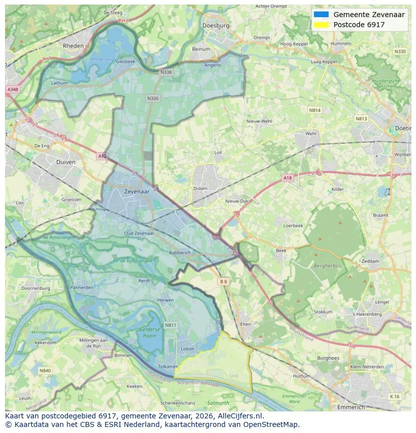 Postcode map for 6917