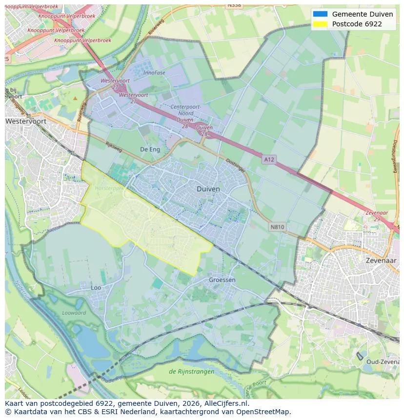 Mapa de códigos postales para 6922