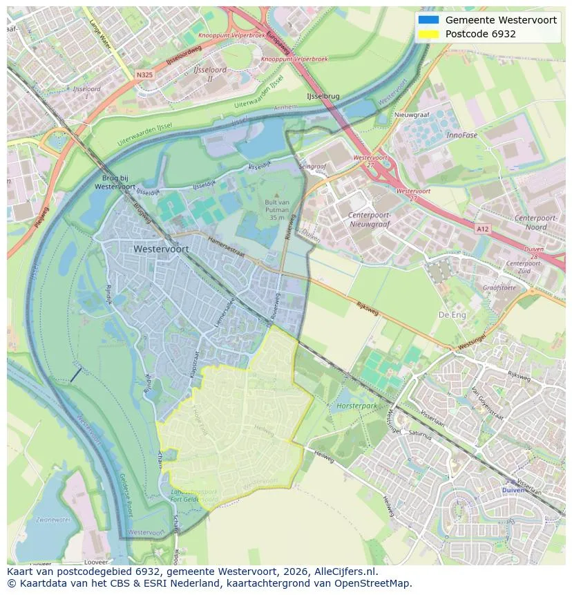 Postcodekaart voor 6932