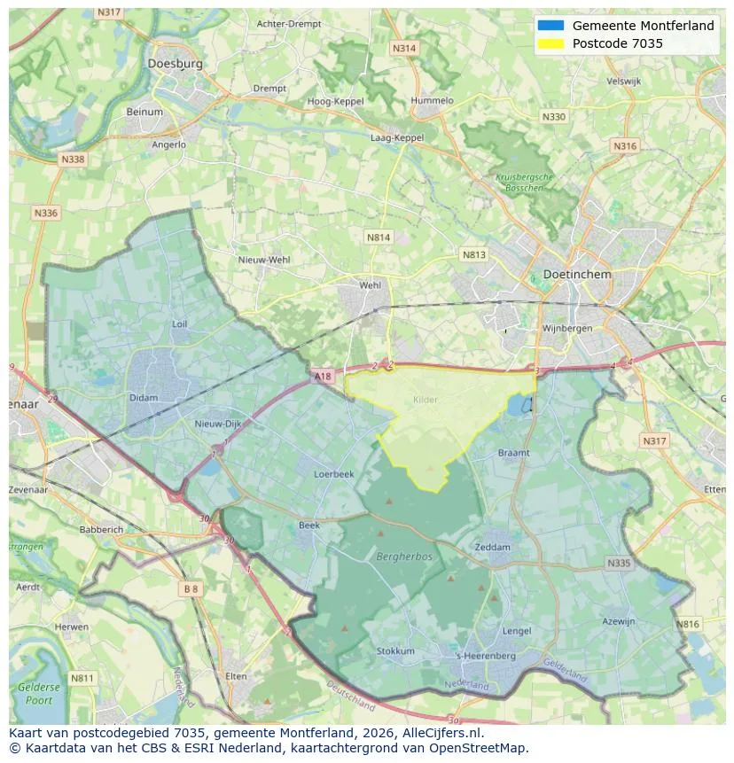 Postcodekaart voor 7035