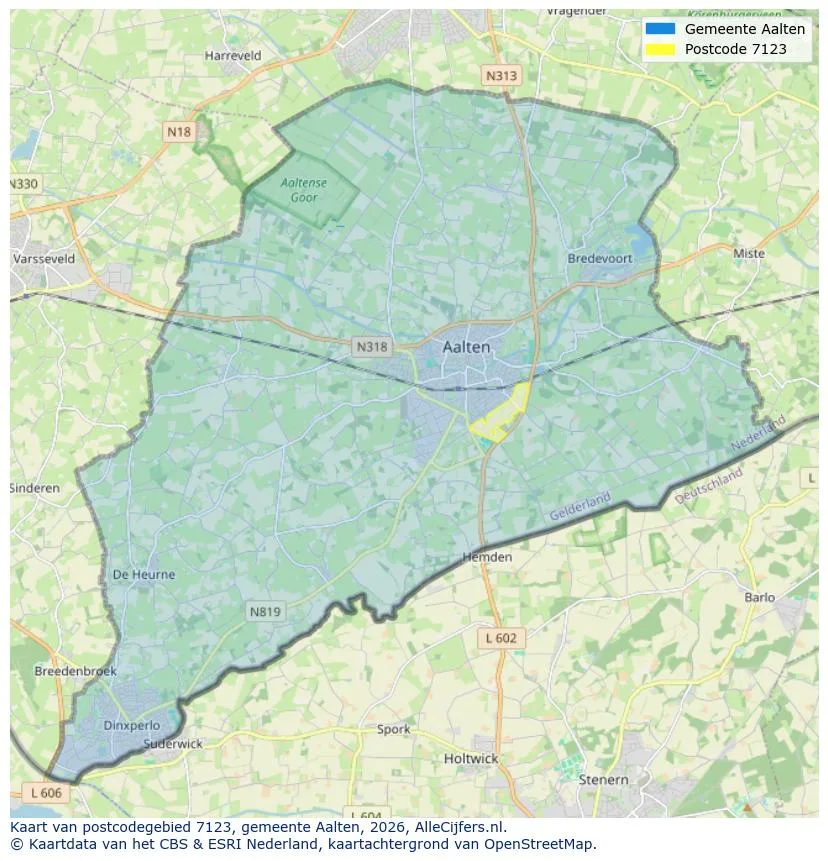 Postcodekaart voor 7123