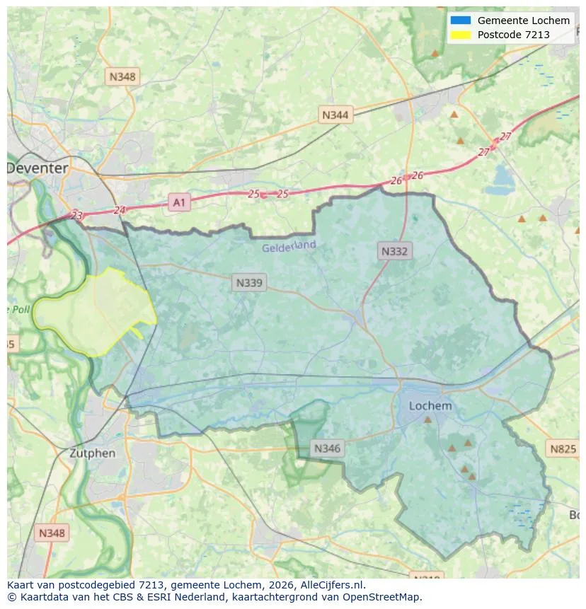 Postcodekaart voor 7213