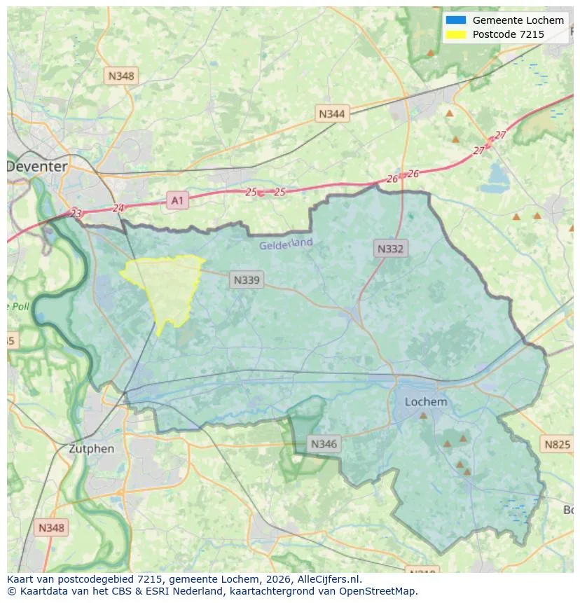 Postcodekaart voor 7215