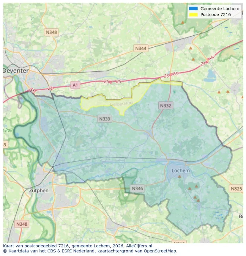 Postcodekaart voor 7216