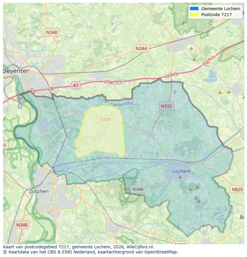 Postcodekaart voor 7217