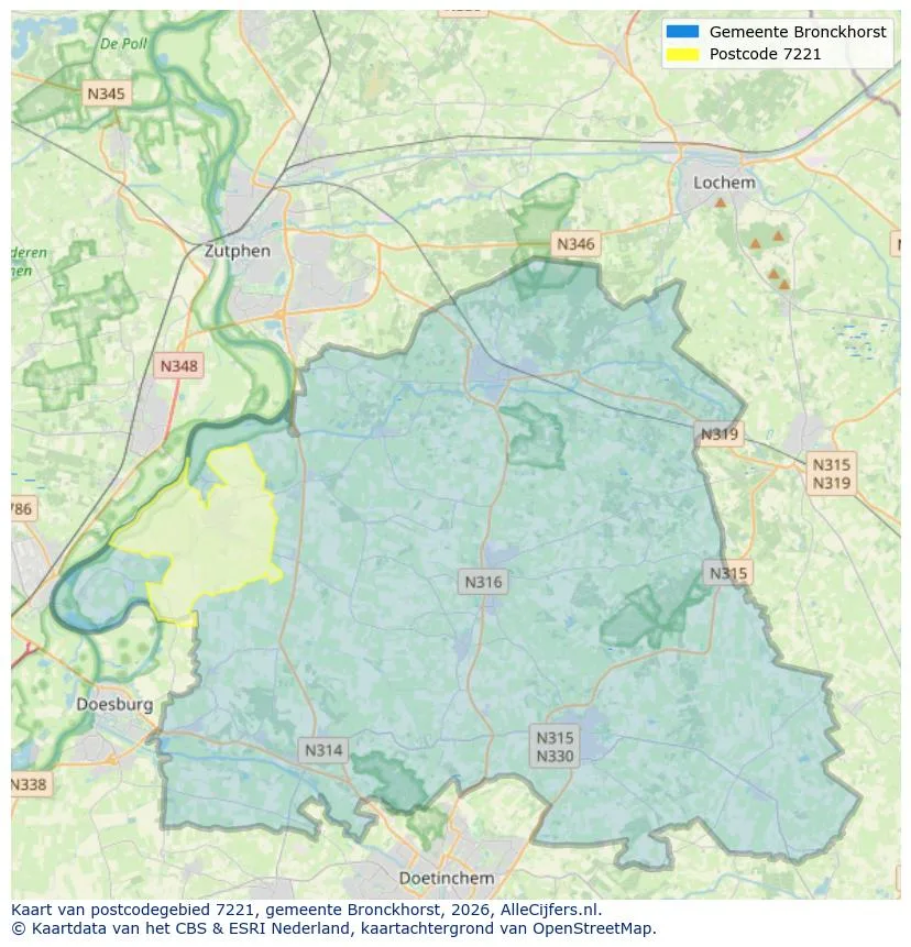 Mapa de códigos postales para 7221
