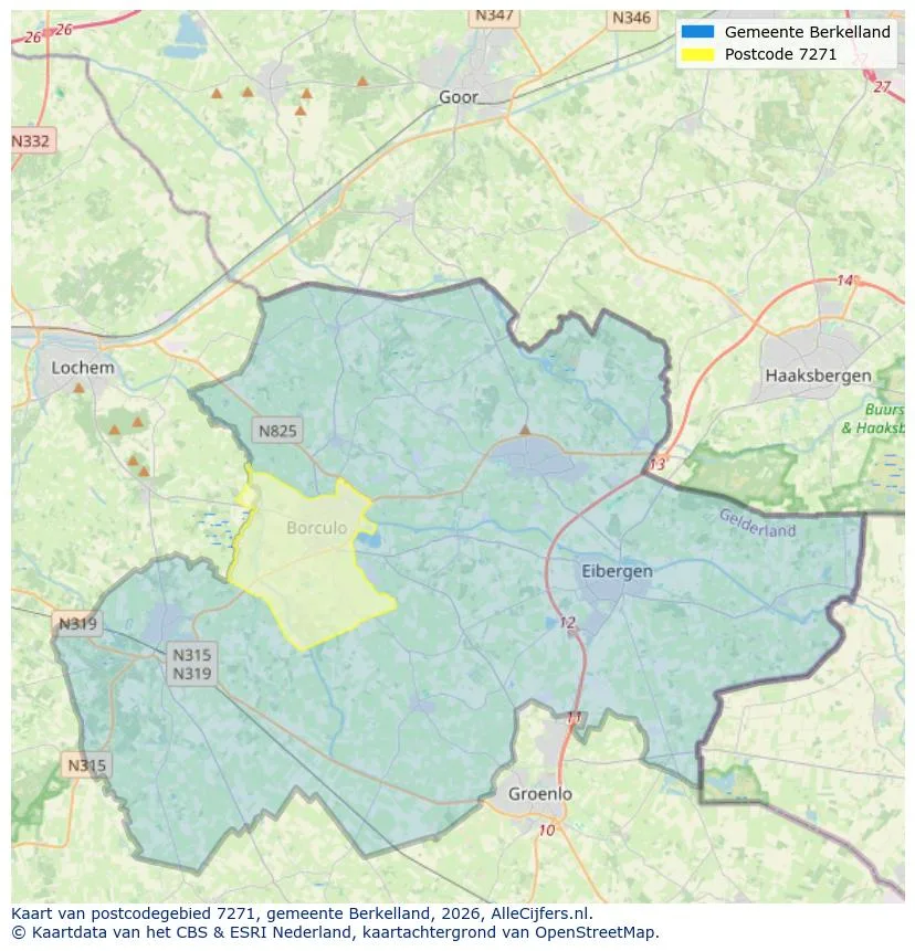 Postcodekaart voor 7271