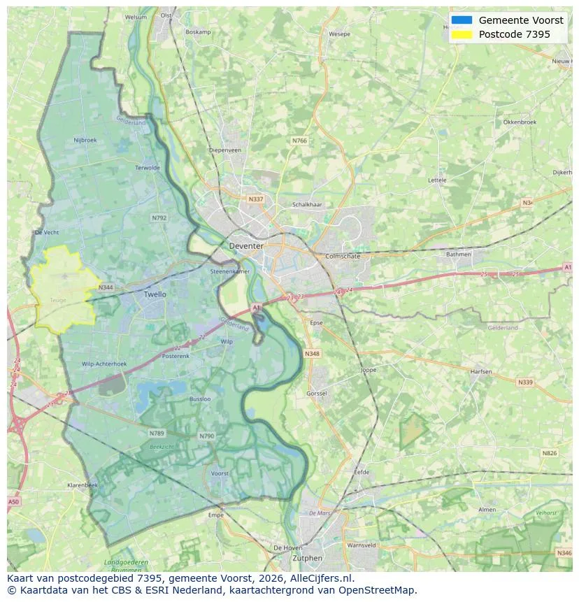 Postcodekaart voor 7395