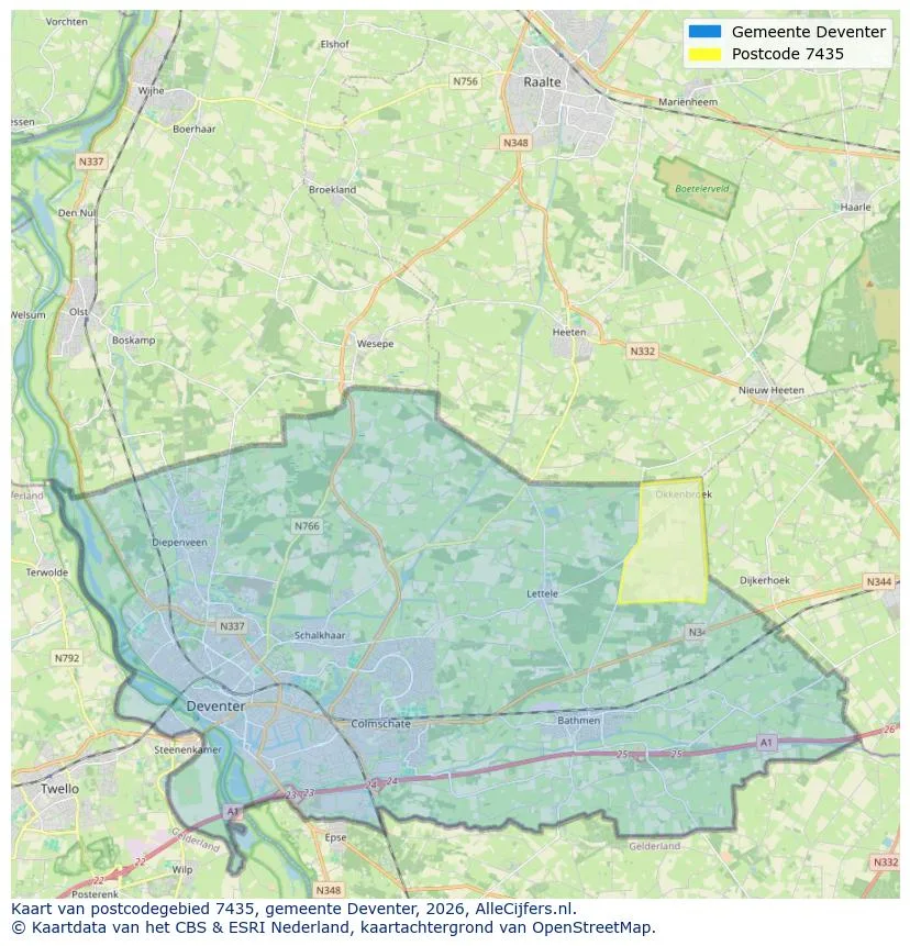 Postcodekaart voor 7435