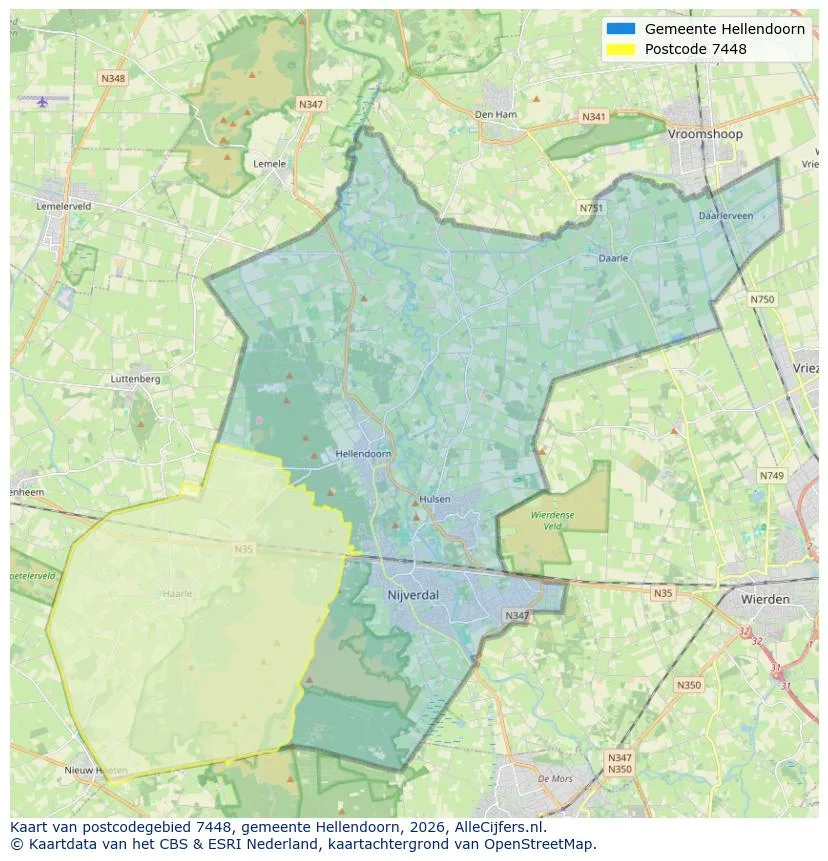 Postcodekaart voor 7448