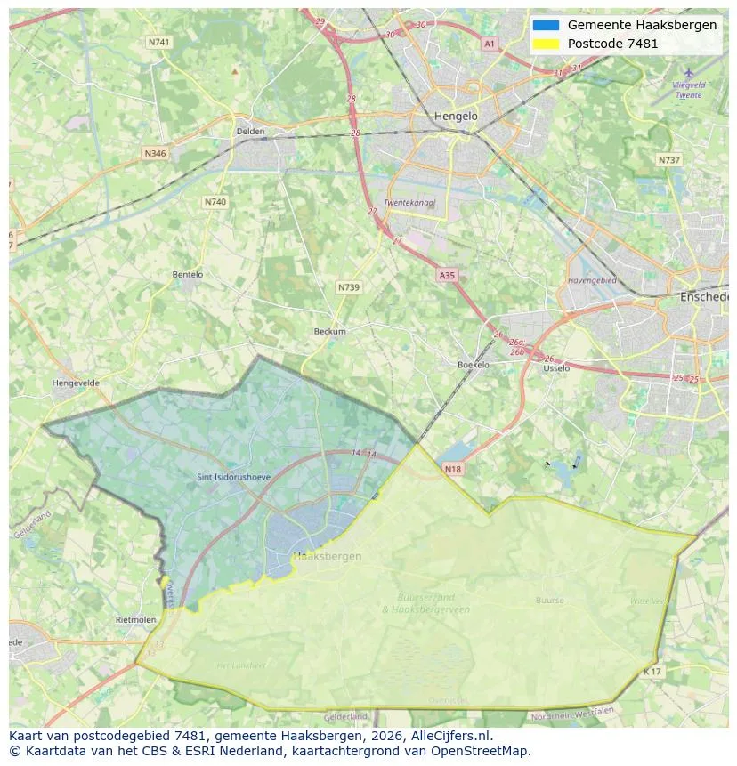 Postcodekaart voor 7481