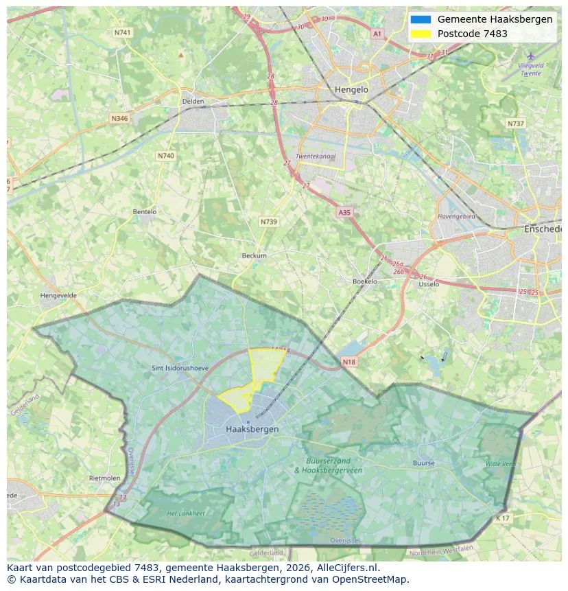 Postcodekaart voor 7483