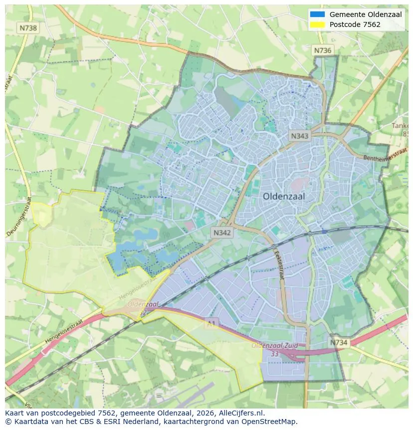 Mapa de códigos postales para 7562