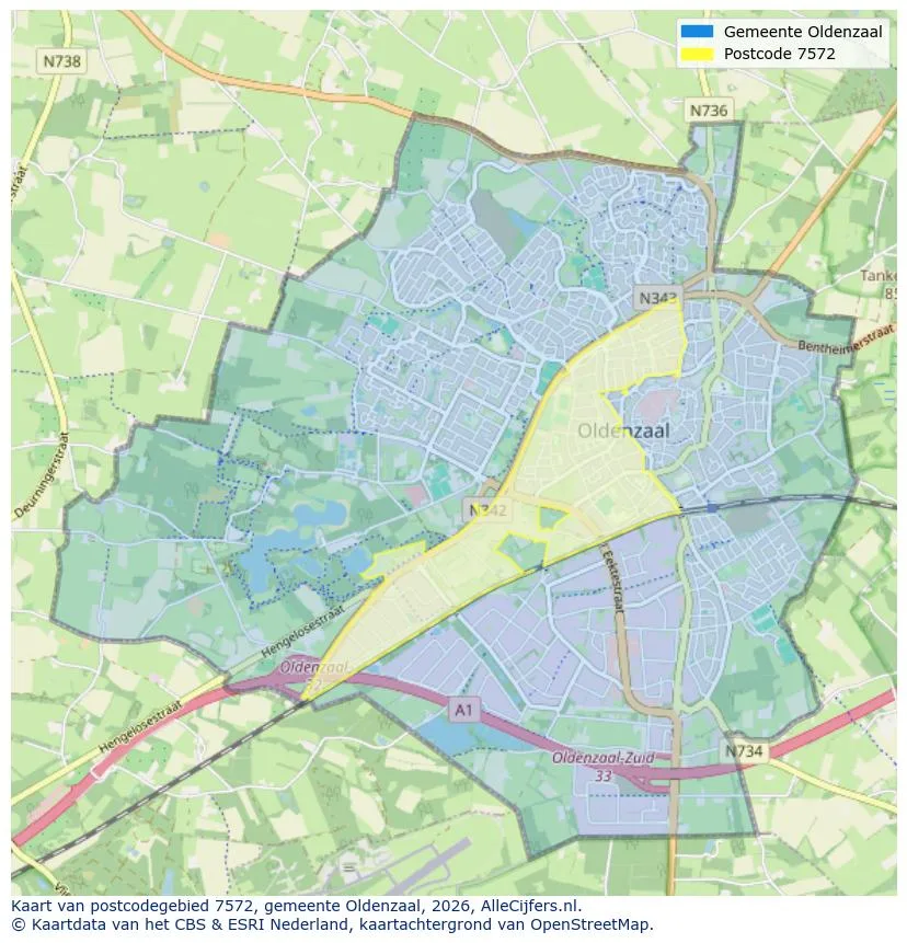 Mapa de códigos postales para 7572