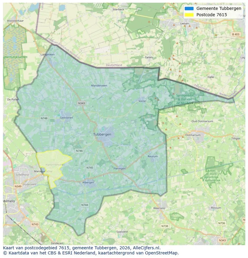 Postcodekaart voor 7615