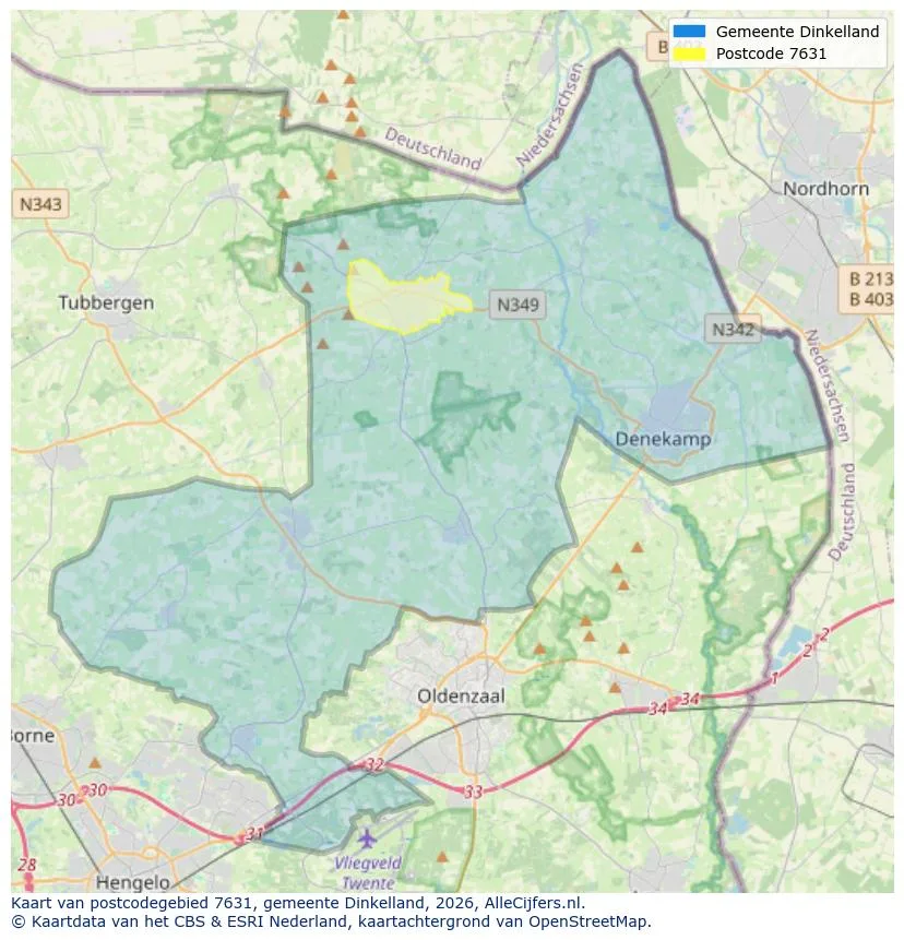 Postcodekaart voor 7631