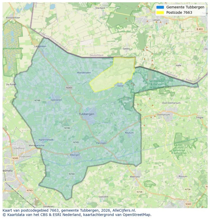 Postcodekaart voor 7663