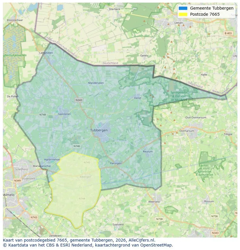 Postcodekaart voor 7665
