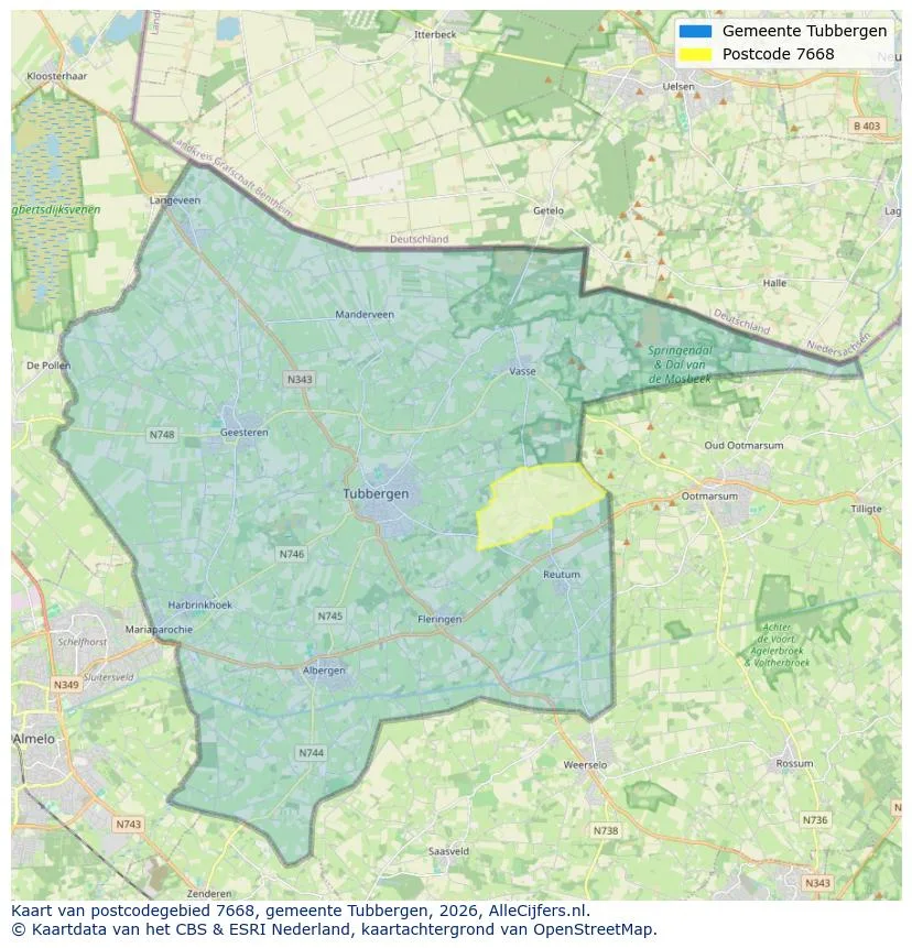 Postcode map for 7668
