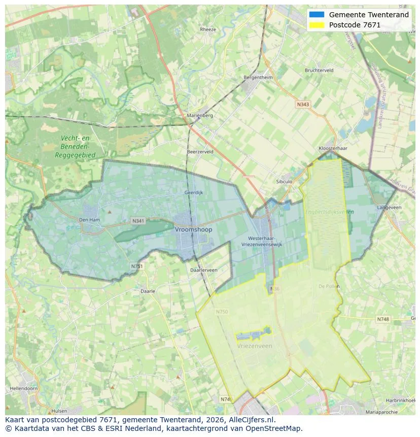 Postcodekaart voor 7671