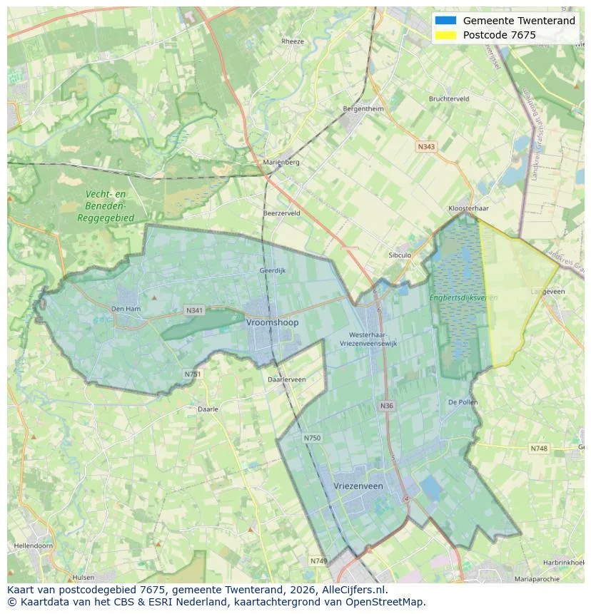 Postcodekaart voor 7675
