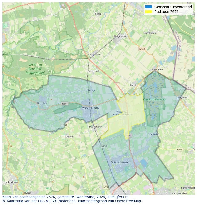 Postcodekaart voor 7676