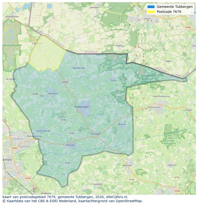 Postcodekaart voor 7679