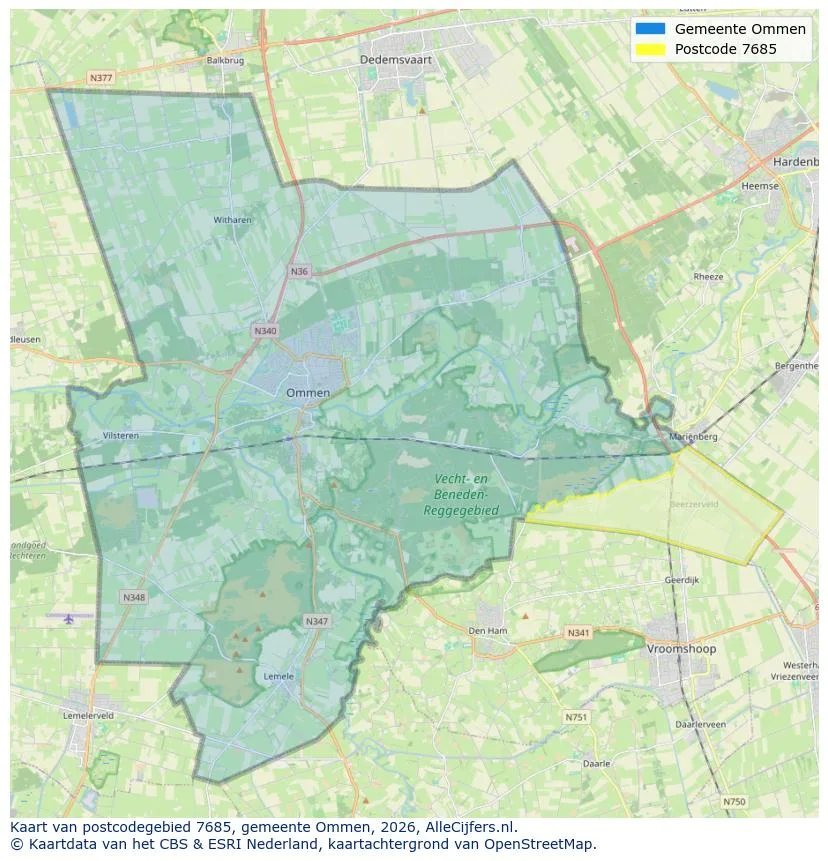 Postcodekaart voor 7685