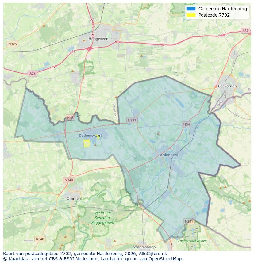 Postcodekaart voor 7702