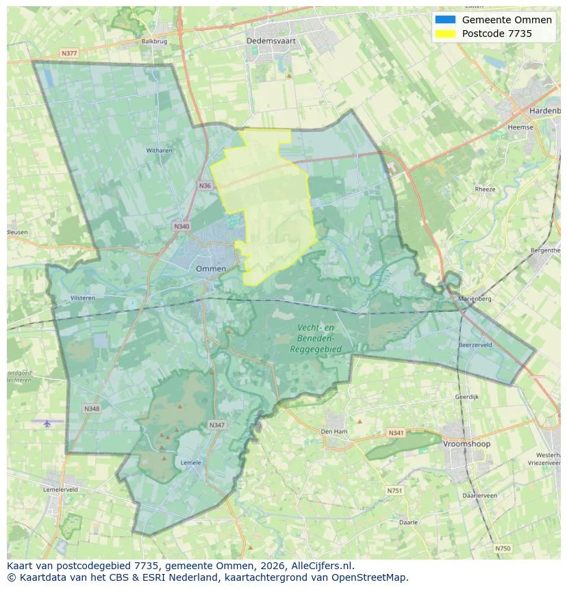 Postcodekaart voor 7735