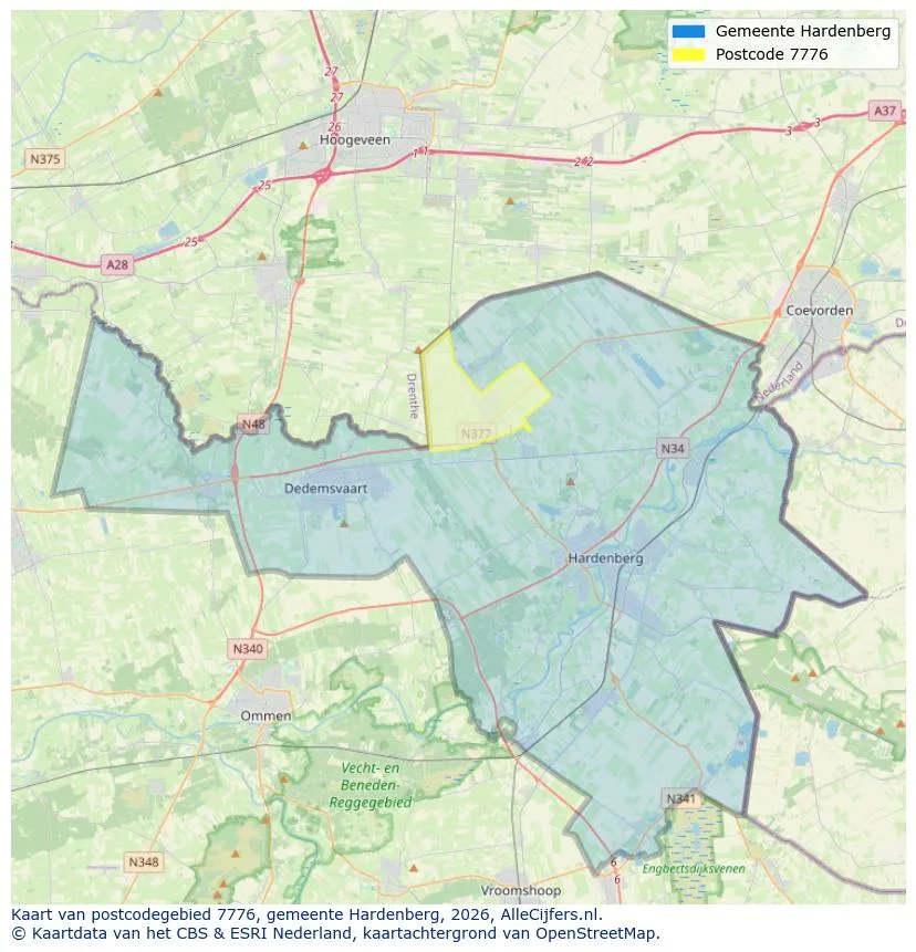 Postcodekaart voor 7776