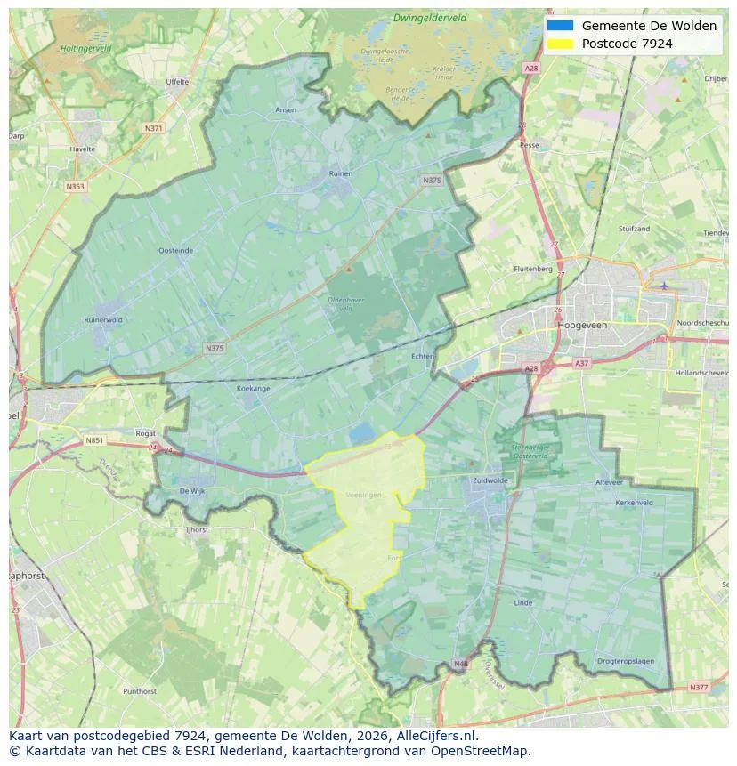 Postcodekaart voor 7924