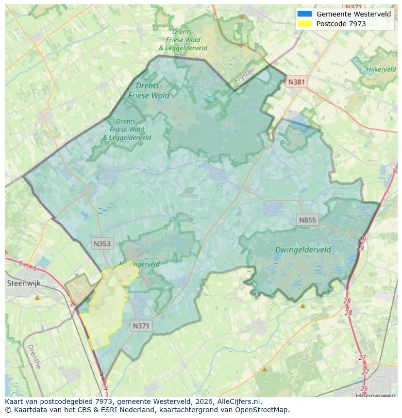 Mapa de códigos postales para 7973