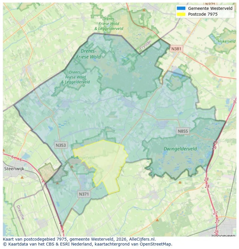 Postcode map for 7975