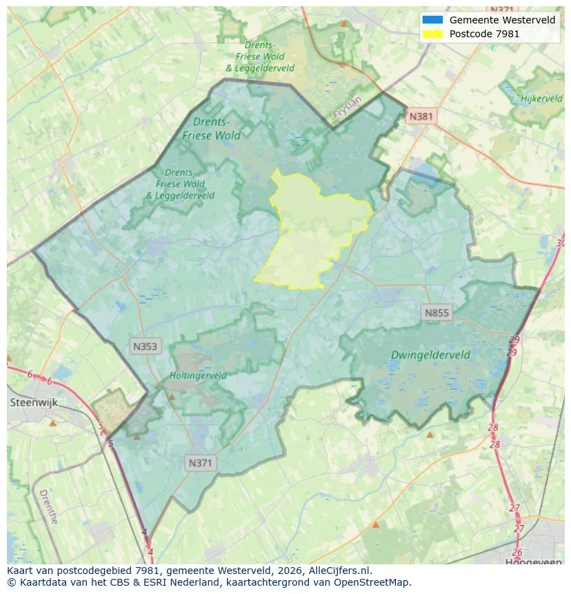 Postcodekaart voor 7981