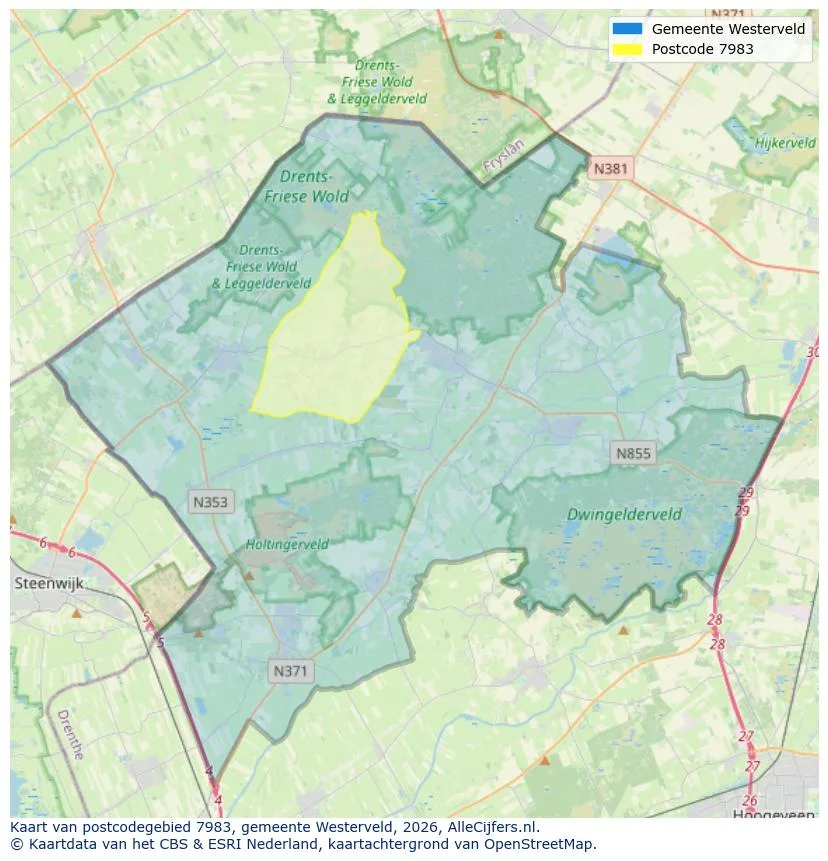 Postcodekaart voor 7983