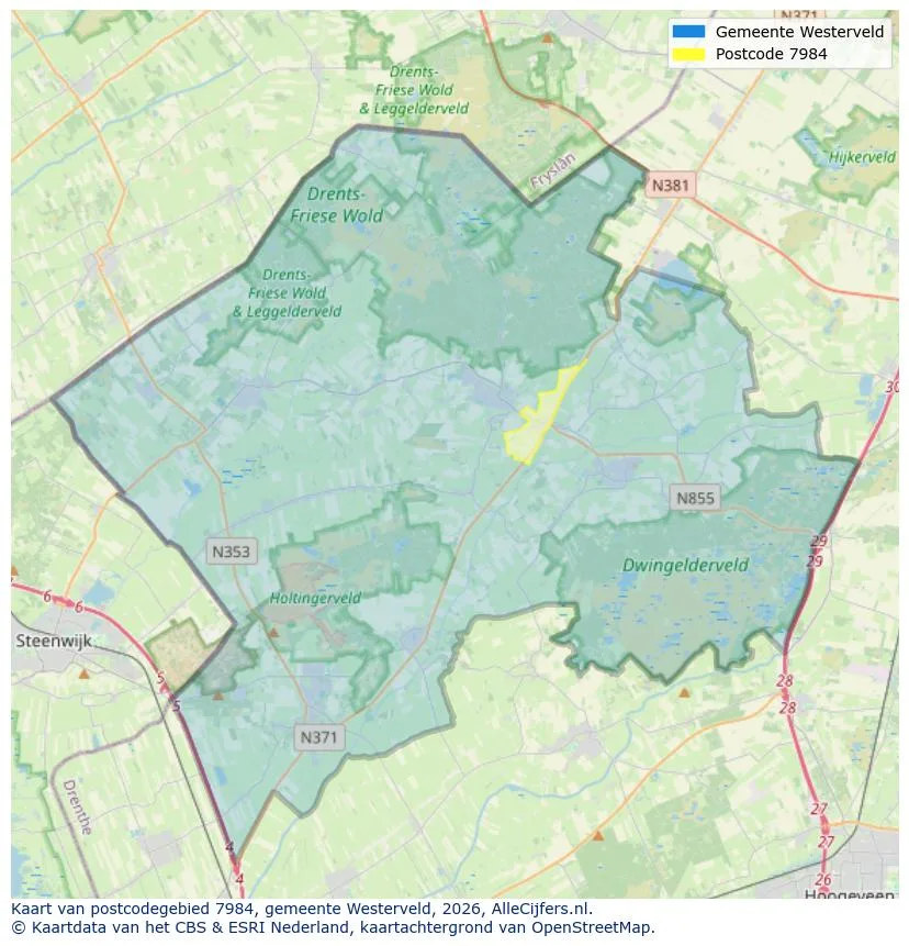 Postcodekaart voor 7984