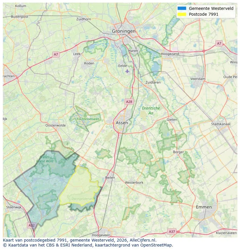 Postcodekaart voor 7991