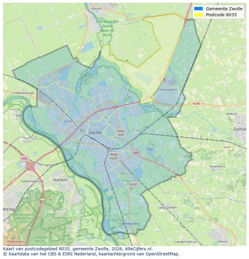 Postcodekaart voor 8035