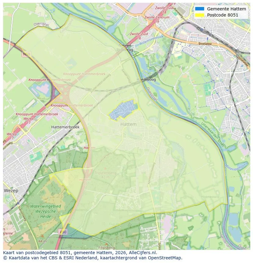 Mapa de códigos postales para 8051